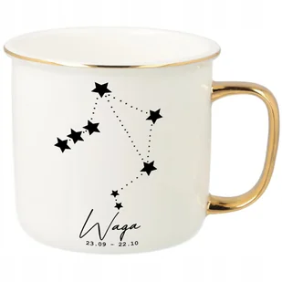 KUBEK UCHO RANT ZŁOTY PORCELANOWY RETRO PREZENT DLA ZODIAKARY STRZELEC WZ - Kubki - miniaturka - grafika 1