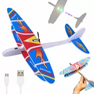 Samoloty i helikoptery - SAMOLOT STYROPIANOWY LATAJĄCY PIANKOWY USB LED SZYBOWIEC RZUTKA SILNIK - miniaturka - grafika 1