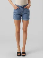 Spodenki damskie - Vero Moda Szorty jeansowe Zuri 10279493 Niebieski Regular Fit - miniaturka - grafika 1
