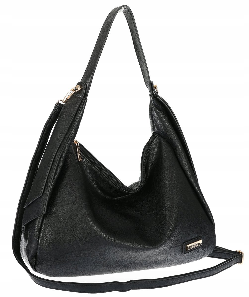 Torebka Damska listonoszka worek na ramię duża pojemna torba CH7718 Czarna