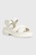 Sandały damskie - Timberland sandały skórzane London Vibe damskie kolor biały na platformie TB0A62ACEM21 - miniaturka - grafika 1