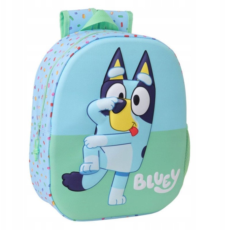 Plecak przedszkolny dla dzieci do przedszkola niebieski Bluey 3D