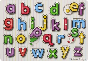 Melissa &amp; Doug Drewniane Puzzle Alfabet - Zabawki interaktywne dla dzieci - miniaturka - grafika 1
