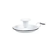 Świeczniki - Świecznik emaliowany klasyczny vintage biały - miniaturka - grafika 1