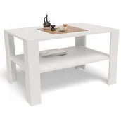 Ławy i stoliki kawowe - Ława stolik kawowy 100x68 EX3 biała z półką - miniaturka - grafika 1
