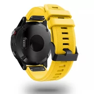 Akcesoria do smartwatchy - Gumowy pasek do GARMIN FENIX 5 / 6 / 6 PRO / 7 Żółty - miniaturka - grafika 1