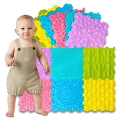 Zabawki sensoryczne - Ortopedyczna Mata Sensoryczna 6 Różnych Modułów Zestaw Maty Do Zabawy - miniaturka - grafika 1