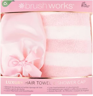 Brushworks Luxury Hair Towel & Shower Cap - zestaw do włosów - Kosmetyki do kąpieli - miniaturka - grafika 1