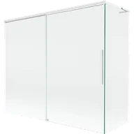 Parawany nawannowe - Mexen Rox L parawan nawannowy 2-skrzydłowy rozsuwany 190 + 80 x 150 cm, transparent, biały - 8C9L-190-080-20-00 - miniaturka - grafika 1