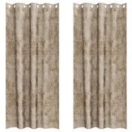 Zasłony - vidaXL Zasłony Aksamitne 2 szt. z oczkami Champagne 245x140 cm - miniaturka - grafika 1