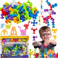 Klocki - ZESTAW PRZYSSAWEK ANTYSTRESOWYCH 96 SZTUK FIGUREK SENSORYCZNYCH - miniaturka - grafika 1