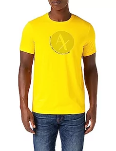 Armani Exchange Męski T-Shirt Slim Fit Circle Logon Ax Pima Cotton Tee, żółty, S - Koszulki męskie - miniaturka - grafika 1