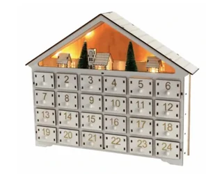 Kalendarz Adwentowy Biały Domek DIY LED - Ozdoby bożonarodzeniowe - miniaturka - grafika 1