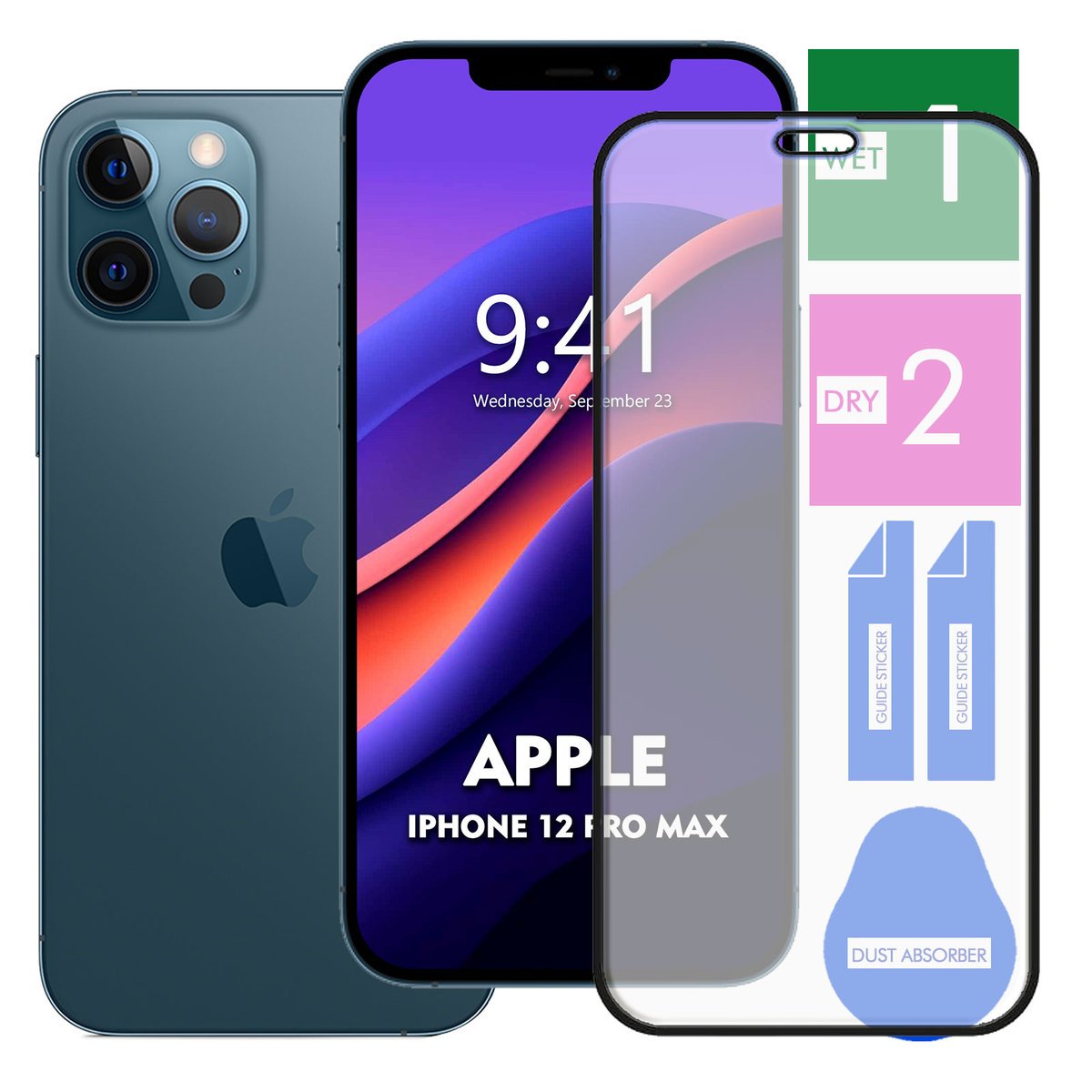 SZKŁO HARTOWANE DO APPLE IPHONE 12 PRO MAX PEŁNE CAŁY EKRAN 9H 5D