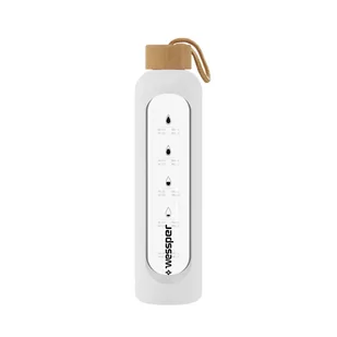 Wessper B1 Borosilicate 500 ml Szklana butelka na wodę z miarką motywacyjną z białym etui - Butelki filtrujące - miniaturka - grafika 2
