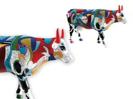 Figurki dekoracyjne - Cowparade New York 2000, Ziv's Udderly Cool Cow, autor: Marcie Ziv. - miniaturka - grafika 1
