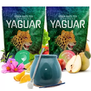 Zestaw yerba mate Yaguar tykwa ceramiczna bombilla - Yerba Mate - miniaturka - grafika 1