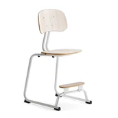 Podnóżki, podpórki, podkładki - Krzesło szkolne YNGVE, płozy, biały, jesion, W 520 mm - miniaturka - grafika 1