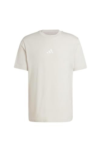 adidas Mężczyźni ESSENTIALS SMALL LOGO SINGLE JERSEY TEE, Wonder Alumina/White, M