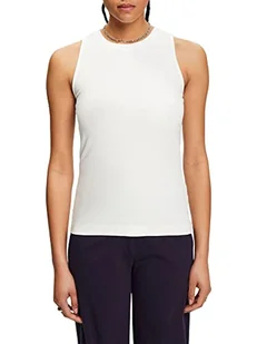 Esprit Collection Prążkowany tank top, Off White, L - Koszulki i topy damskie - miniaturka - grafika 1