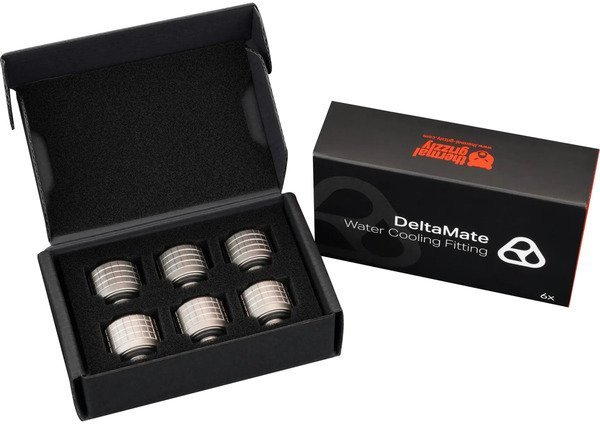 Thermal Grizzly DeltaMate Fitting - ST16 Matt Nickel 6-Pack