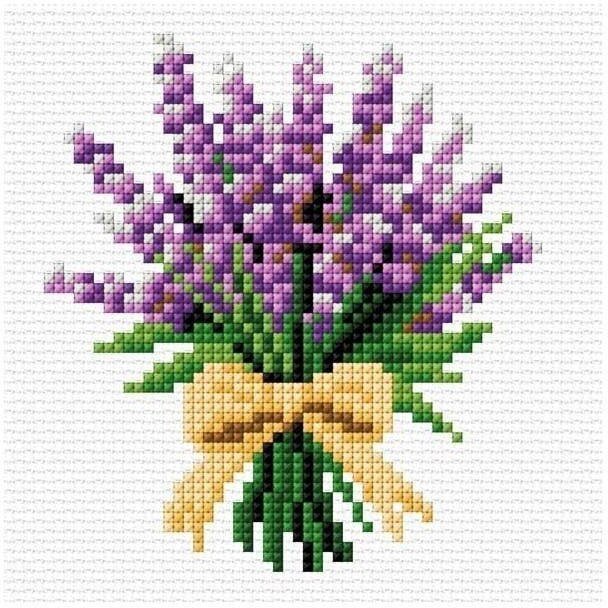 Haft krzyżykowy - Lawenda