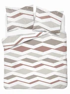Pościel - Pościel z mikrofibry 160x200 biała szara zygzak 5162 A 30 Light - miniaturka - grafika 1