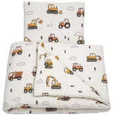 Pościel dla dzieci - CZAS BOBASA POŚCIEL Z WYPEŁNIENIEM DO ŁÓŻECZKA 90x120 DZIECIĘCA NIEMOWLĘCA KOPARKI - miniaturka - grafika 1