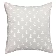 Pościel - Poszewka 40x40 930E szara w kotwice białe obustronna - miniaturka - grafika 1