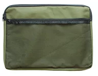 Torby męskie - Płócienna torba na zamek błyskawiczny A4 zielona - miniaturka - grafika 1