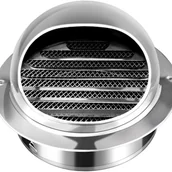 Kratki wentylacyjne - Kratka wentylacyjna ze stali nierdzewnej, kopułkowa z moskitierą, średnica otworu 100 mm, srebrna - miniaturka - grafika 1