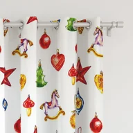 Zasłony - Zasłona WINTER wzór BN21 | malowane bombki 150 x 160 cm tkanina zaciemniająca - miniaturka - grafika 1