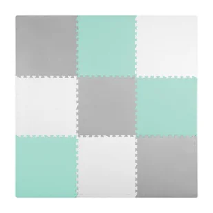Duża mata piankowa puzzle piankowe 180x180cm 9szt Ricokids szaro-zielona - Maty piankowe - miniaturka - grafika 1