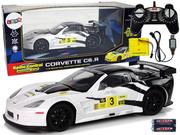 Zabawki zdalnie sterowane - Import leantoys Auto Sportowe Wyścigowe R/C 1:18 Corvette C6.R Biały 2.4 G Światła 9726 - miniaturka - grafika 1