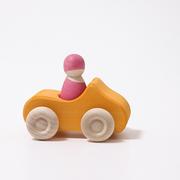 Samochody i pojazdy dla dzieci - Grimm's Grimm's - Drewniane Autko, Mały Kabriolet, żółty - miniaturka - grafika 1