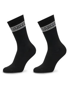 Emporio Armani Underwear Zestaw 2 par wysokich skarpet męskich 303122 4F328 00020 Czarny - Skarpetki męskie - miniaturka - grafika 1