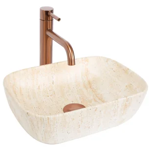 Rea UMYWALKA NABLATOWA BELINDA MINI TRAVERTINE MATT - Umywalki - miniaturka - grafika 1