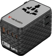 Akcesoria podróżnicze - Verbatim Adapter podrozny EU/UK/US GaN 2xUSB-A/3xUSB-C PD 170W czarny 30190 - miniaturka - grafika 1