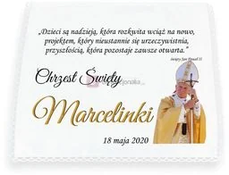 KRZYŻMO szatka do Chrztu Św. - JUBILEUSZ - rok 2020 rokiem św. Jana Pawła II - Ubranka do chrztu - miniaturka - grafika 1