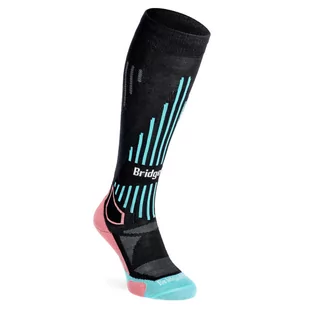 Damskie skarpety skitourowe Bridgedale Lightweight Merino Performance black/cora - Skarpetki i podkolanówki sportowe - miniaturka - grafika 1