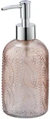 Mydelniczki i dozowniki mydła - Różowy szklany dozownik do mydła Wenko Vetro - miniaturka - grafika 1