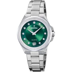 Zegarek Festina Mademoiselle 20700/4 zegarek damski srebrny z zieloną tarczą - Zegarki damskie - miniaturka - grafika 1