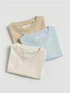 Koszulki dla chłopców - Reserved - Bawełniany t-shirt 3 pack - biały - miniaturka - grafika 1