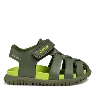 Sandały Geox B Sandal Fusbetto B556AA 000BC C3016 Zielony - Buty dla chłopców - miniaturka - grafika 1