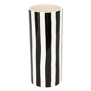 Wazon ceramiczny w pasy biało - czarne 30 cm - Wazony i flakony - miniaturka - grafika 1