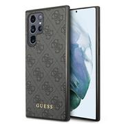 Etui i futerały do telefonów - Guess GUHCS22LG4GFGR S22 Ultra S908 szary/grey hard case 4G Metal Gold Logo GUE001851-0 - miniaturka - grafika 1