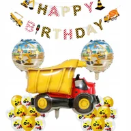 Baby shower i roczek - BALONY PLAC BUDOWY ZESTAW WYWROTKA BUDOWNICZY URODZINY ROCZEK DEKORACJE - miniaturka - grafika 1