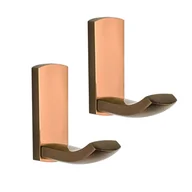 Wieszaki łazienkowe - Hak ścienny do prysznica, wieszak na ręczniki, wieszak na szlafrok z mosiądzu, akcesoria kuchenne i łazienkowe, zestaw 2 szt. (różowe złoto) - miniaturka - grafika 1