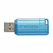 Pendrive - Verbatim USB flash disk, USB 2.0, 128GB, Store,N,Go PinStripe, niebieski, 49461, do archiwizacji danych - miniaturka - grafika 1