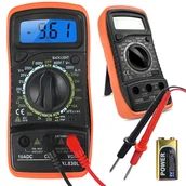 Multimetry - PROFESJONALNY MULTIMETR CYFROWY MIERNIK PRĄDU NAPIĘCIA PODŚWIETLANY LCD - miniaturka - grafika 1